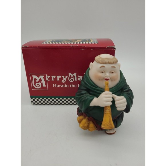 Dept 56 Merry Makers Horatio the Horn Blower Figure Monk Friar Christmas - Picture 1 of 11